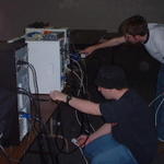 Tim and Zach setting up.