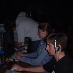 Anne's 1st LAN. Yeah, and that's Steak, 'helping her play.' 